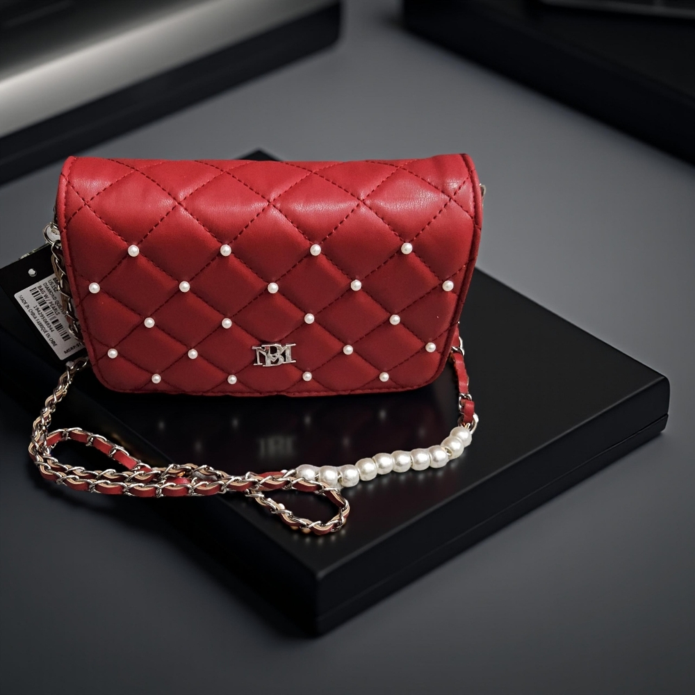 NWT Badgeley Mischka red crossbody bag